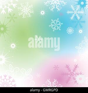 Colorful Christmas frame with snowflakes Stock Vector