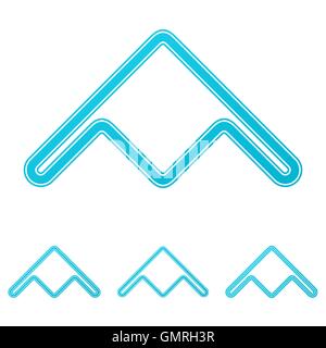 Cyan stealth bomber logo design set Stock Vector