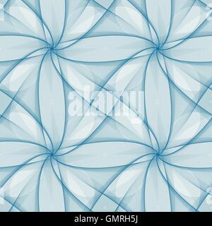 Blue seamless fractal veil pattern design Stock Vector