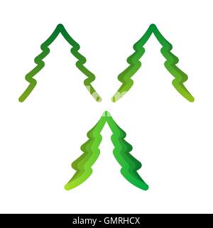 three green trees Stock Vector