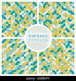 Vector set of seamless round pavement textures of street tiles. Circle ...