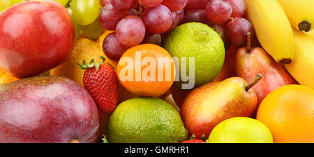 Bright background. Set of fruits and berries Stock Photo