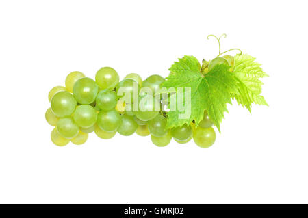 White grapes, isolated on a white background Stock Photo