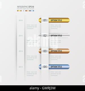timeline design   gold, bronze, silver, blue color Stock Vector