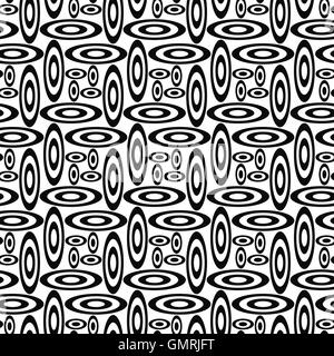 Repeating black and white ellipse pattern Stock Vector