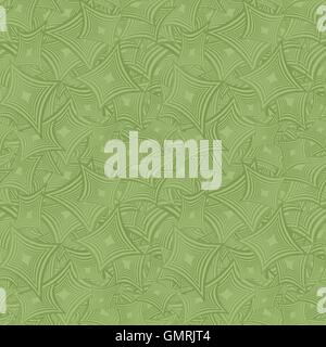 Green seamless curved shape pattern background Stock Vector