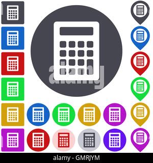 Color calculator icon set Stock Vector
