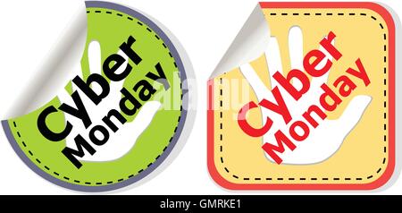 cyber monday deals design. creative concept vector background for Web and Mobile Applications, Illustration template design, bus Stock Vector