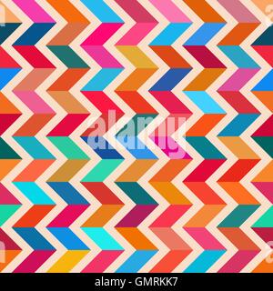 Vector Seamless Colorful ZigZag Line Bright Polygons Pattern Stock Vector