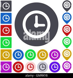 Color time icon set Stock Vector