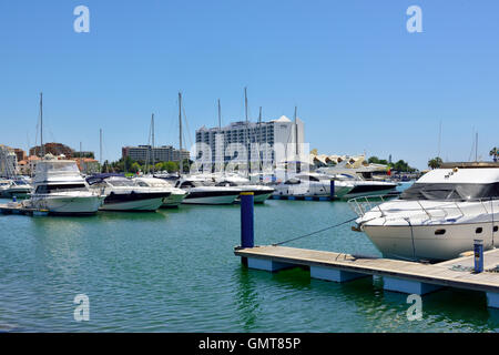 Boats in Vilamoura harbour Portugal near Faro Stock Photo