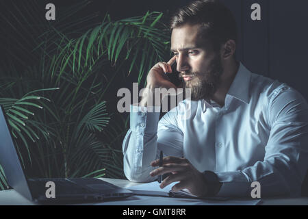 Handsome Young Bearded Businessman Stock Photo