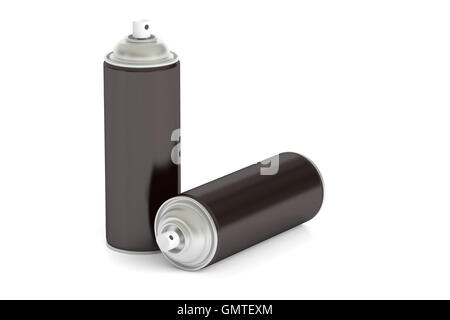 Black spray paint metal cans isolated on white Stock Photo by ©madgooch  309741756