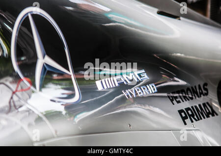 The Mercedes F1 W05 Hybrid was a highly successful Formula One racing car designed by Mercedes to compete in the 2014 Formula 1 Stock Photo