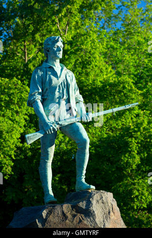 Captain Parker statue on Battle Green, Lexington Green, Lexington,  Massachusetts