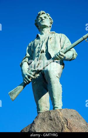 Captain Parker statue on Battle Green, Lexington Green, Lexington, Massachusetts