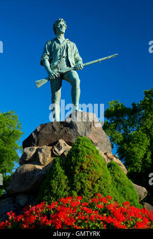 Captain Parker statue on Battle Green, Lexington Green, Lexington, Massachusetts
