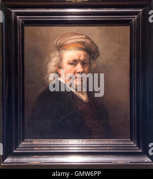 'selfportrait' painting from Rembrandt van Rijn at 1669 Stock Photo