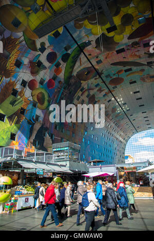 the colourful decorated markethall in rotterdam Stock Photo