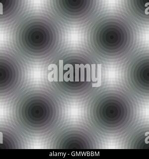 Seamless pattern background with repetition geometric circular shapes in square format. Old retro vintage style. Vector illustra Stock Vector