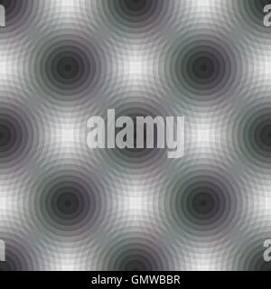Seamless pattern background with repetition geometric circular shapes in square format. Old retro vintage style. Vector illustra Stock Vector