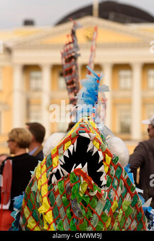 Meren elämät installation at the Night of the Arts festival on 25 August 2016 in Helsinki, Finland Stock Photo