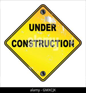 Yellow Under COnstruction Sign Stock Vector