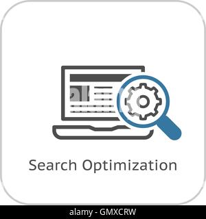 Search Optimization Icon. Flat Design. Stock Vector