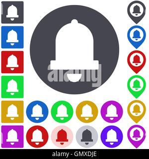 Color alarm icon set Stock Vector
