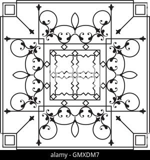 Wrought Iron Fireplace Grill Stock Vector