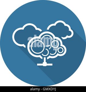 Cloud Services Icon. Flat Design. Stock Vector