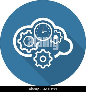 Cloud Processing Icon. Flat Design. Stock Vector