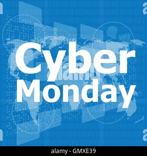 cyber monday deals design. creative concept vector background for Web and Mobile Applications, Illustration template design, bus Stock Vector