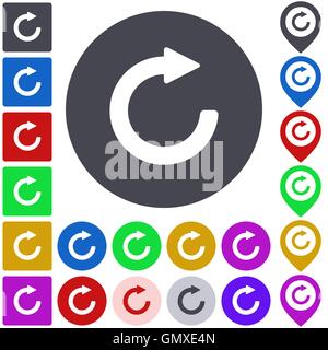Color refresh icon set Stock Vector