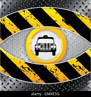 Industrial taxi background with grunge and metallic elements Stock Vector