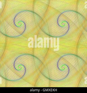 Yellow seamless spiral fractal pattern design Stock Vector