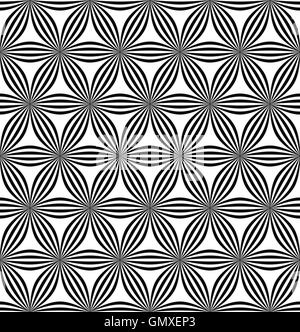 Seamless hexagonal curved line pattern Stock Vector