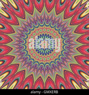 Flame mandala fractal design background Stock Vector