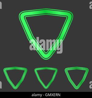 Green line triangle logo design set Stock Vector