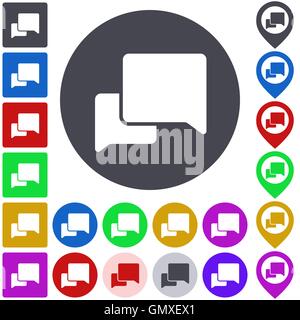 Color conversation icon set Stock Vector