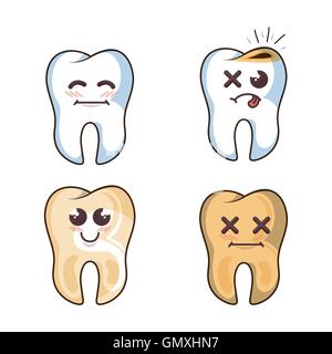 human tooth character icon Stock Vector
