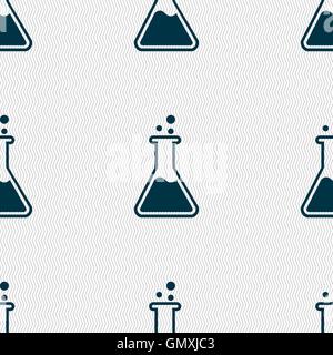Flask  icon sign. Seamless pattern with geometric texture. Vector Stock Vector