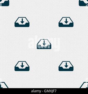 Restore icon sign. Seamless pattern with geometric texture. Vector Stock Vector