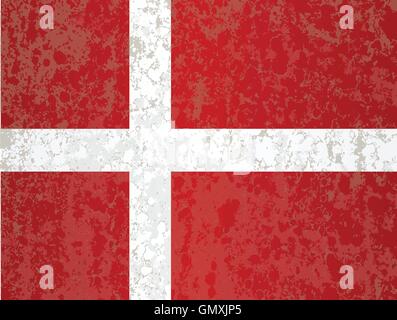 Flag of Denmark Grunge Stock Vector