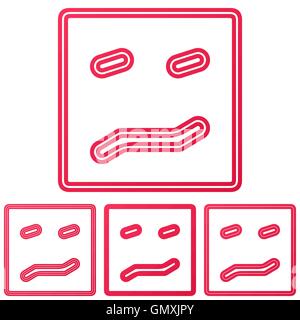 Crimson line confusion logo design set Stock Vector
