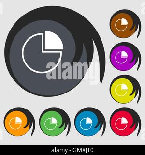 Infographic icon. Symbols on eight colored buttons. Vector illustration ...