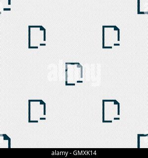 Remove Folder icon sign. Seamless pattern with geometric texture. Vector Stock Vector