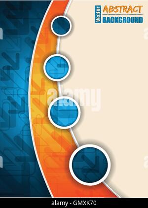 Abstract blue orange brochure with arrows Stock Vector