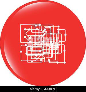 vector abstract metro circle glossy web icon on white background Stock Vector