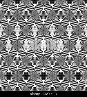 Seamless hexagonal curved line pattern Stock Vector